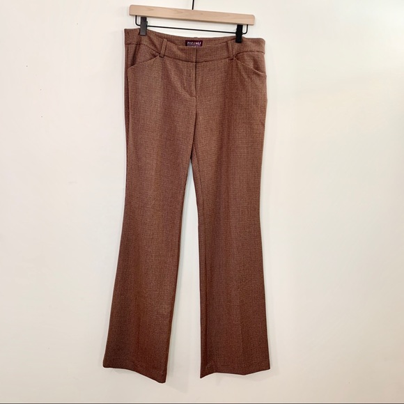 🌸ROZ & ALI Brown & Red Houndstooth Dress Pants 6 - Picture 1 of 13